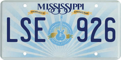 MS license plate LSE926