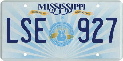MS license plate LSE927