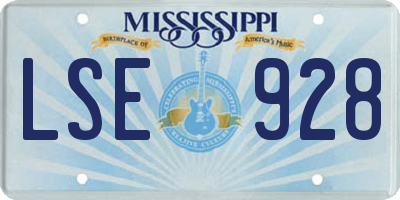MS license plate LSE928