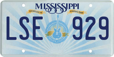 MS license plate LSE929
