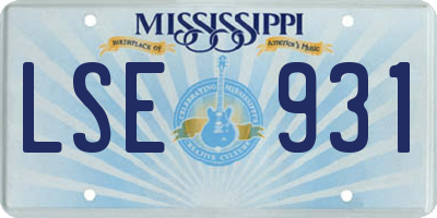 MS license plate LSE931