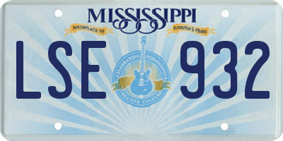 MS license plate LSE932