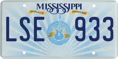 MS license plate LSE933