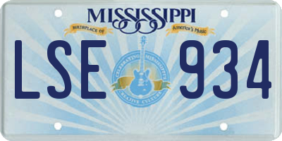MS license plate LSE934