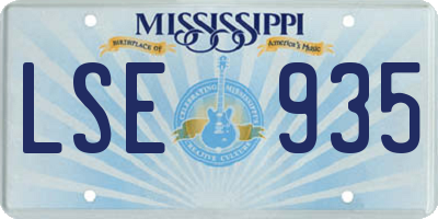 MS license plate LSE935