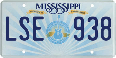 MS license plate LSE938