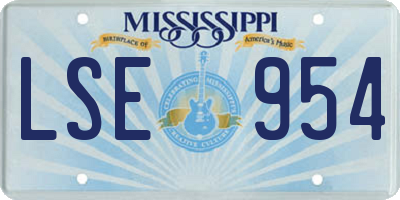 MS license plate LSE954
