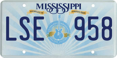 MS license plate LSE958