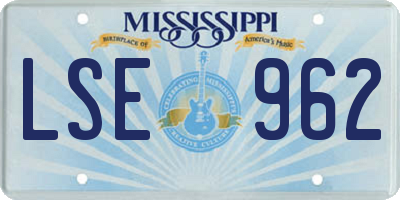 MS license plate LSE962