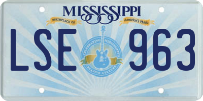 MS license plate LSE963