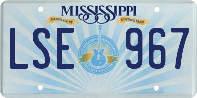 MS license plate LSE967