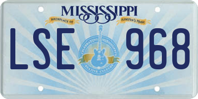 MS license plate LSE968