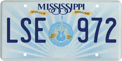 MS license plate LSE972