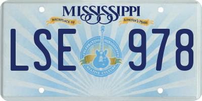 MS license plate LSE978