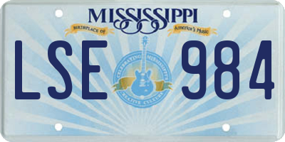 MS license plate LSE984