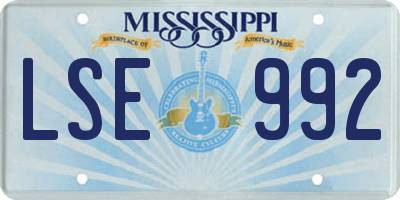 MS license plate LSE992