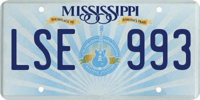 MS license plate LSE993