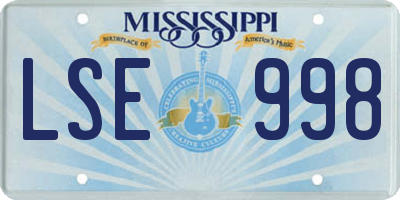 MS license plate LSE998