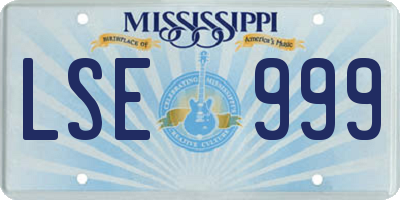 MS license plate LSE999