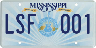 MS license plate LSF001