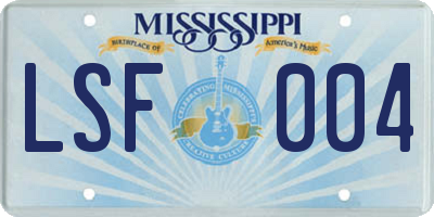 MS license plate LSF004
