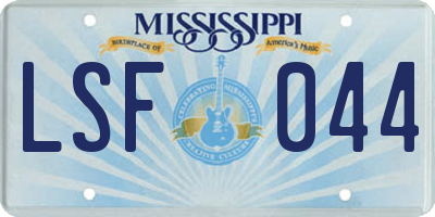 MS license plate LSF044