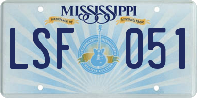 MS license plate LSF051