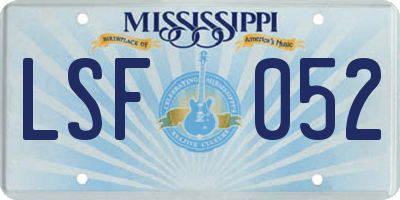 MS license plate LSF052