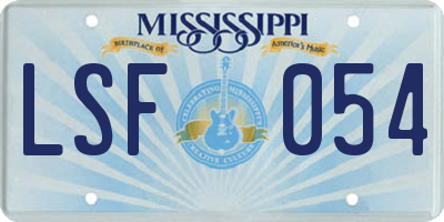 MS license plate LSF054