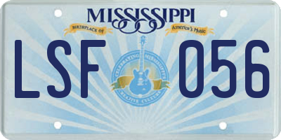 MS license plate LSF056