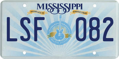 MS license plate LSF082
