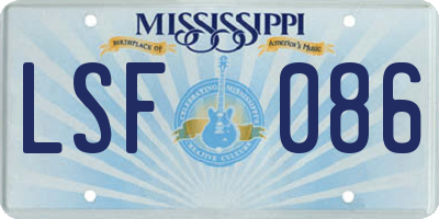 MS license plate LSF086