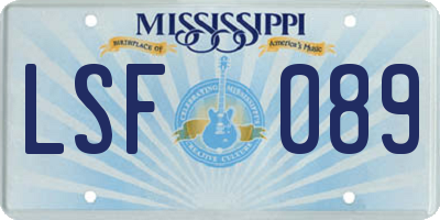 MS license plate LSF089