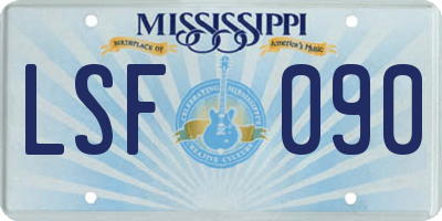 MS license plate LSF090