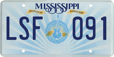 MS license plate LSF091