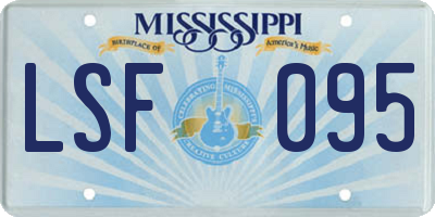 MS license plate LSF095