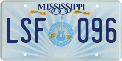 MS license plate LSF096
