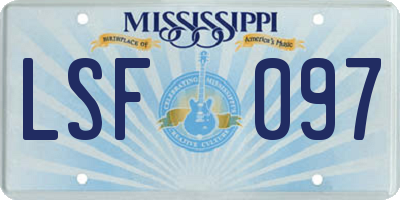 MS license plate LSF097