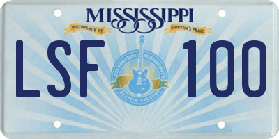 MS license plate LSF100