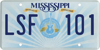 MS license plate LSF101