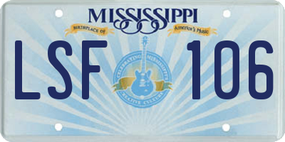 MS license plate LSF106