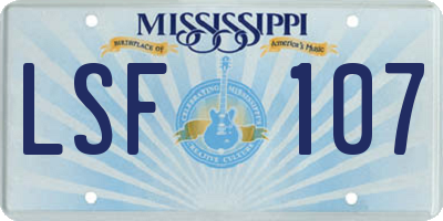 MS license plate LSF107