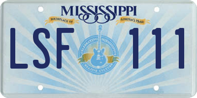 MS license plate LSF111