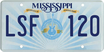 MS license plate LSF120