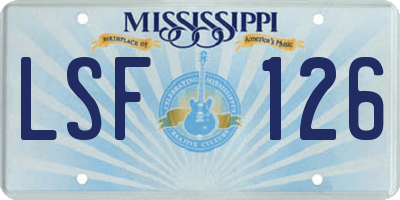 MS license plate LSF126