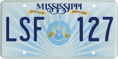 MS license plate LSF127