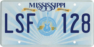 MS license plate LSF128