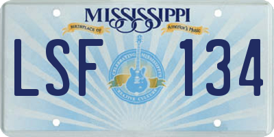 MS license plate LSF134