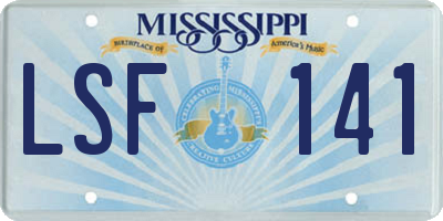 MS license plate LSF141