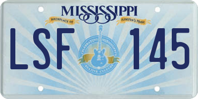 MS license plate LSF145
